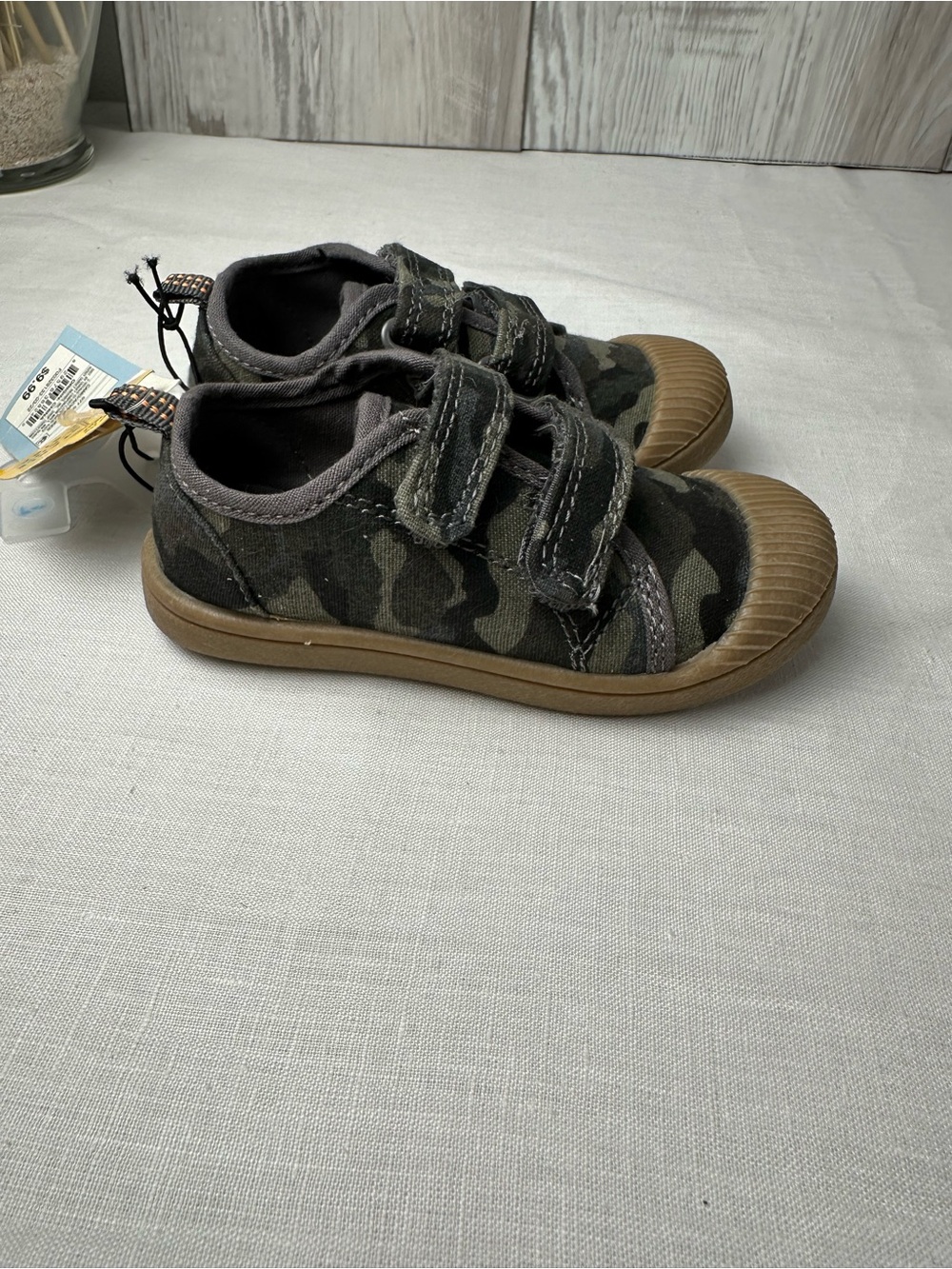 Kids Camo Velcro Sneakers - Brown Sole